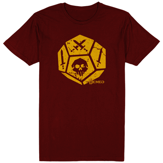 Demeo Dice Tee - Yellow/Maroon